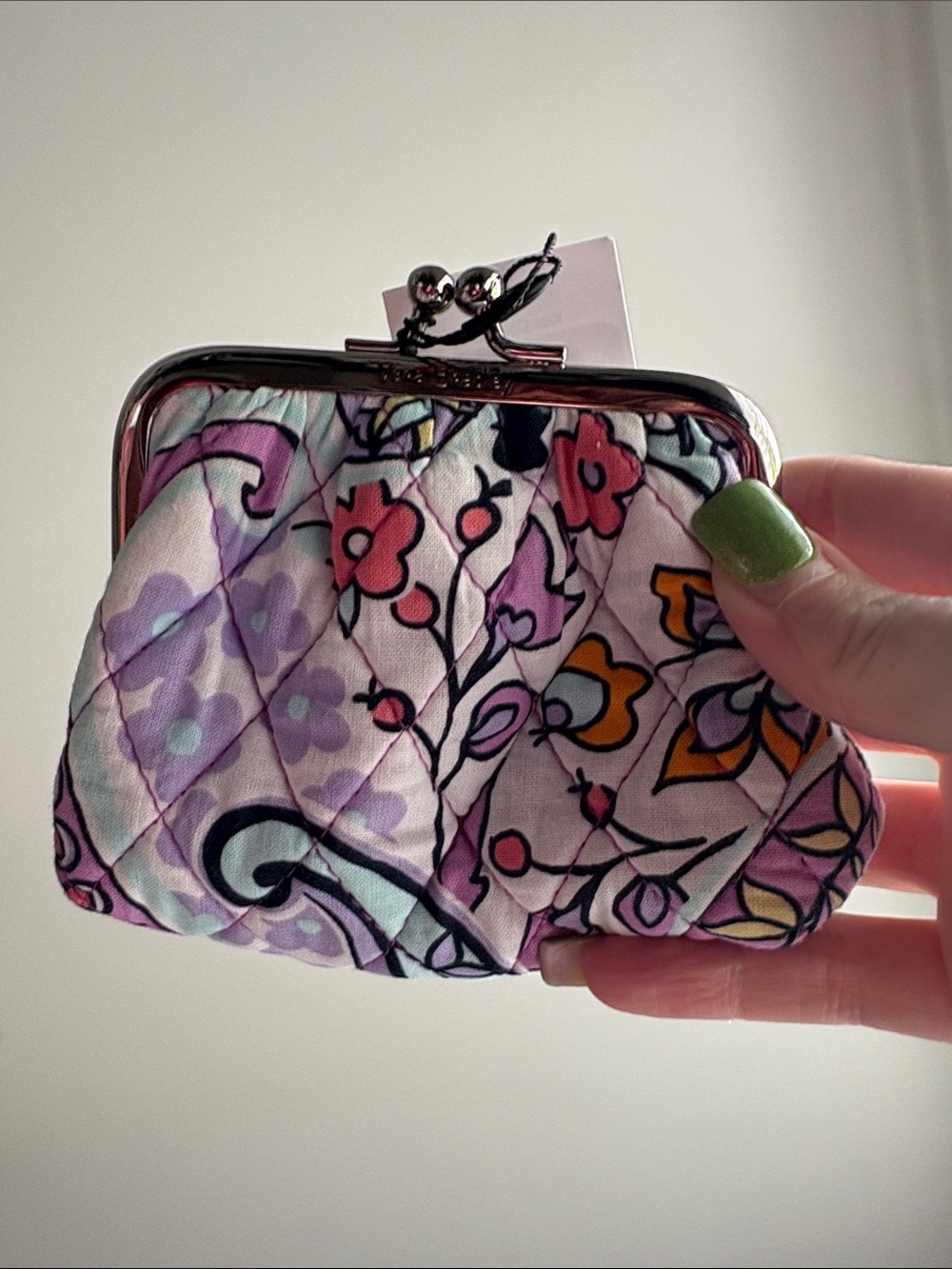 Vera Bradley Pastel Floral Quilted Kiss-Lock Coin Purse - Maddalena Paisley Soft